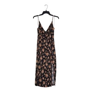 Lovely Day Black Floral Midi Dress Large